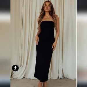 Miss Lola black tube top maxi dress